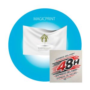 Drapeau publicitaire personnalisé avec ourlet cousu