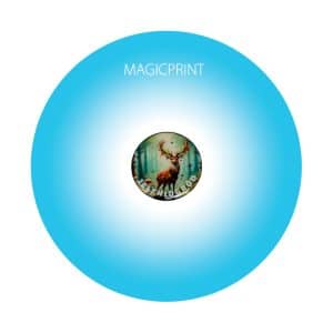 Aimant publicitaire 3D personnalisé avec résine brillante et support magnétique