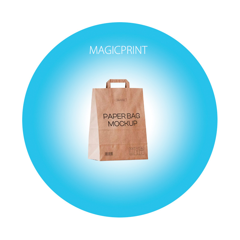 Sac personnalisé en papier anses plate pour boutique et packaging professionnel