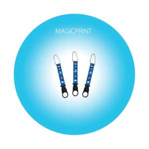 Porte-clés bouteille personnalisé avec sangle résistante et mousqueton en métal