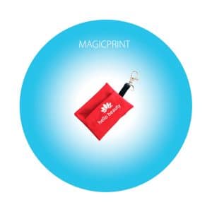 Porte-clés étui pour écouteurs personnalisé avec impression couleur, compact et pratique pour un usage quotidien.