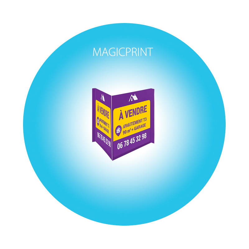 Solution de signalétique immobilière avec panneau rabats personnalisé