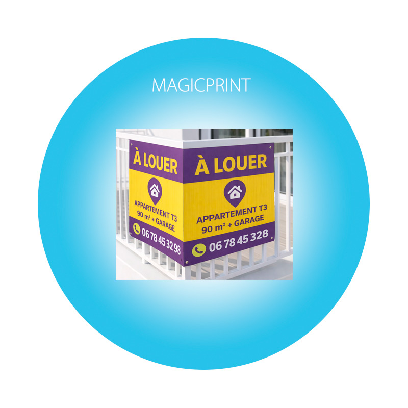 Panneau immobilier double personnalisé pour une visibilité maximale