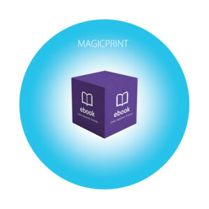 Cube personnalisé au sol pour événement, salon ou foire, offrant une visibilité maximale grâce à sa personnalisation sur cinq faces.