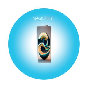 Totem triptyque 3 faces personnalisé en carton PLV pour communication visuelle en magasin