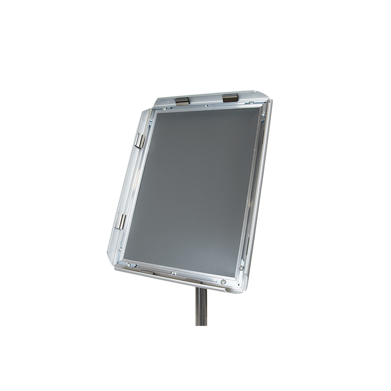 Porte-menu robuste avec socle métallique pour stabilité maximale dans les espaces professionnels