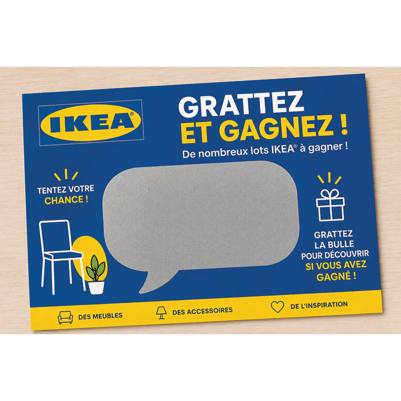 Carte à gratter personnalisée en quadrichromie haute qualité