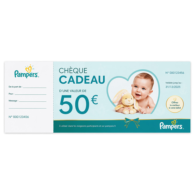 Carnet de chèques cadeaux personnalisés pour opérations promotionnelles