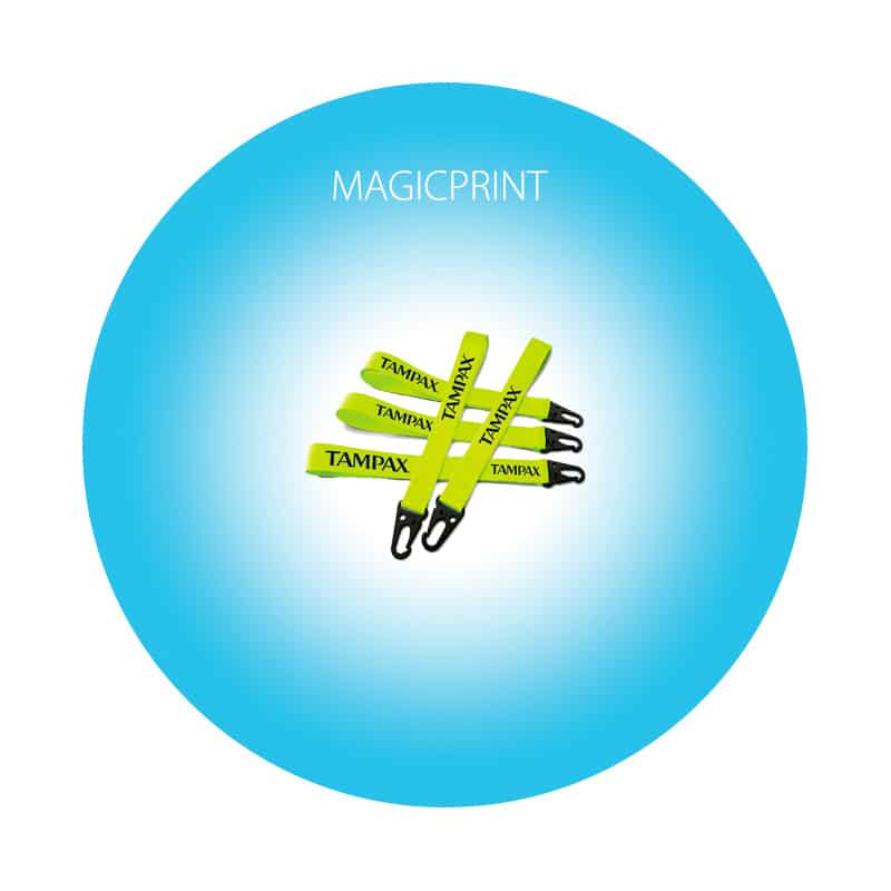 Porte-clés fluo personnalisé avec impression de logo et couleurs vives haute visibilité
