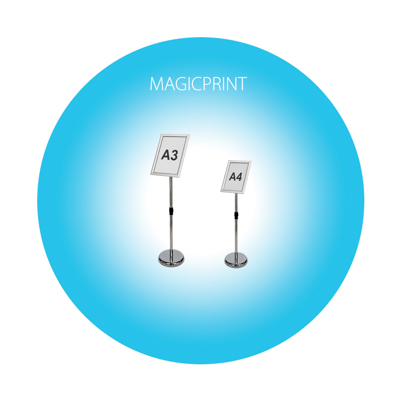 Support élégant orientable pour menus A4 et A3 avec protection PVC antireflet