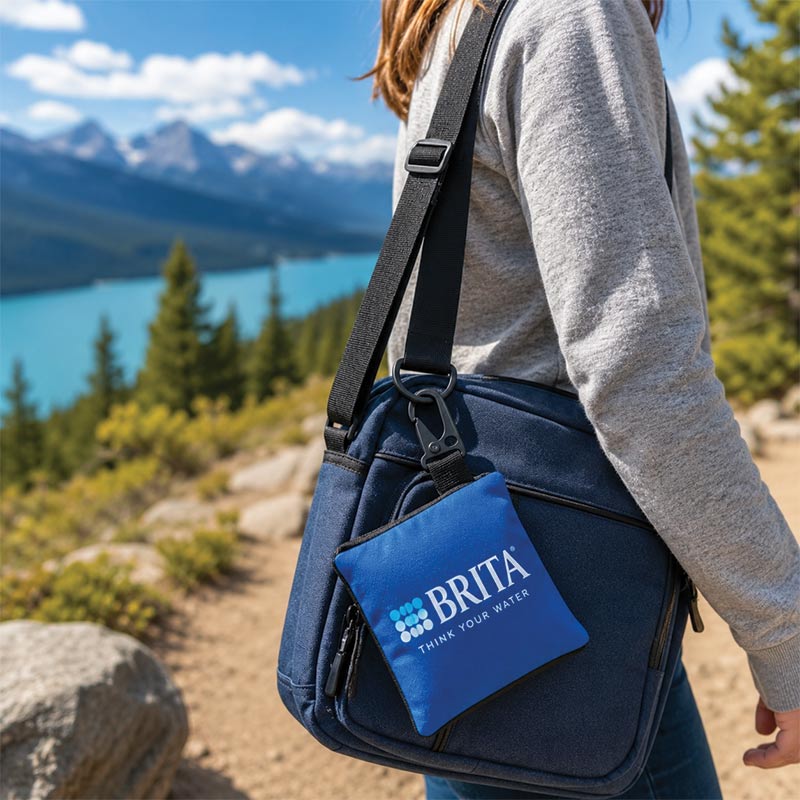 Sac personnalisé durable en polyester avec impression en quadrichromie sur toute la surface