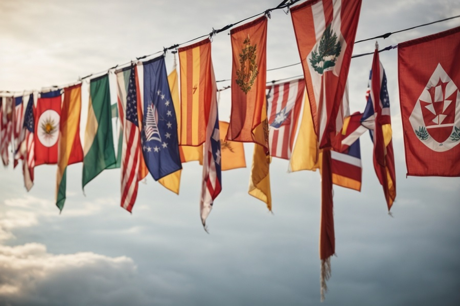Harmonie des Hauteurs : Les Guirlandes de Drapeaux, Vecteurs de votre Identité C