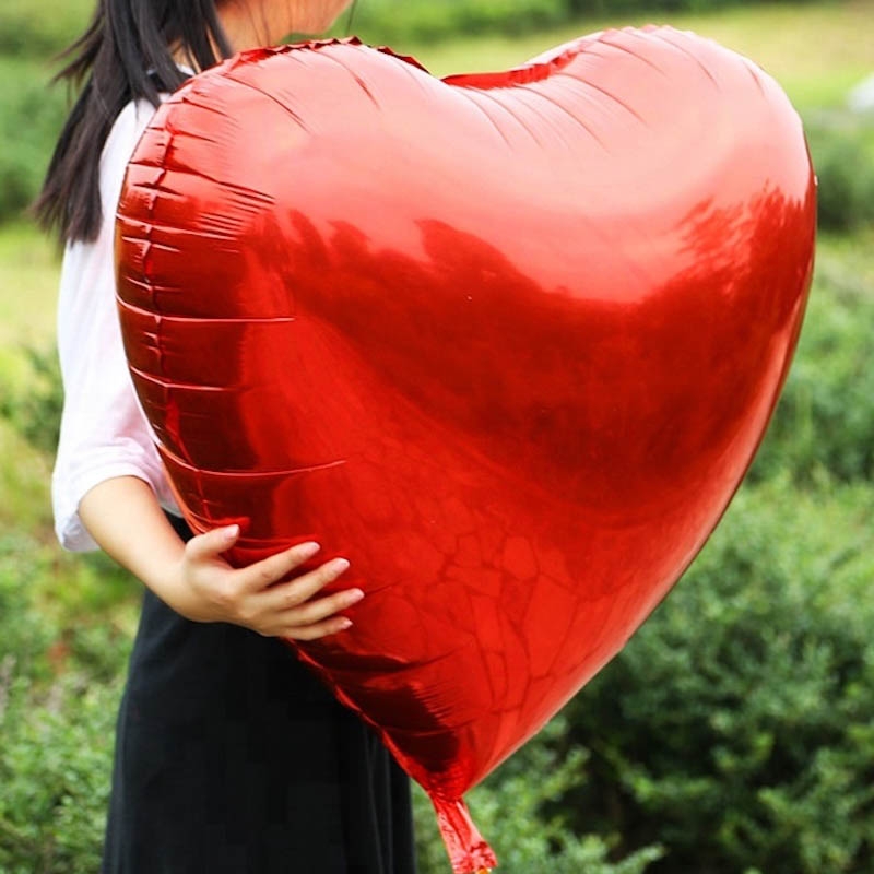 Ballon Mylar publcitaire - forme coeur rouge