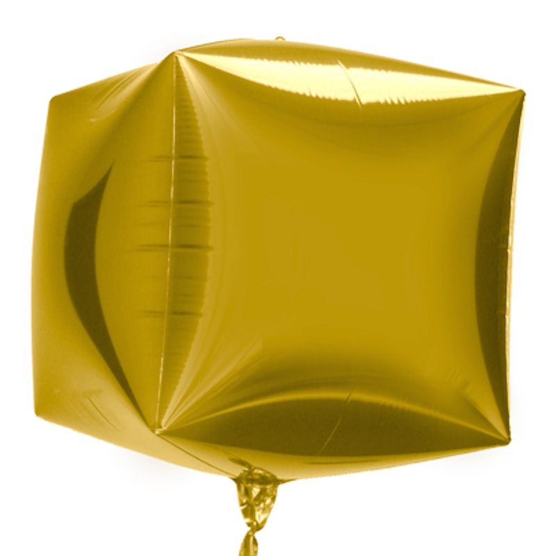 Ballon Mylar publcitaire - forme cube jaune