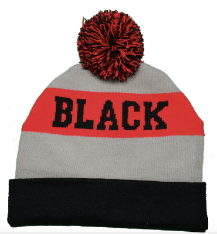 Bonnet tricoté personnalisable - black à plat