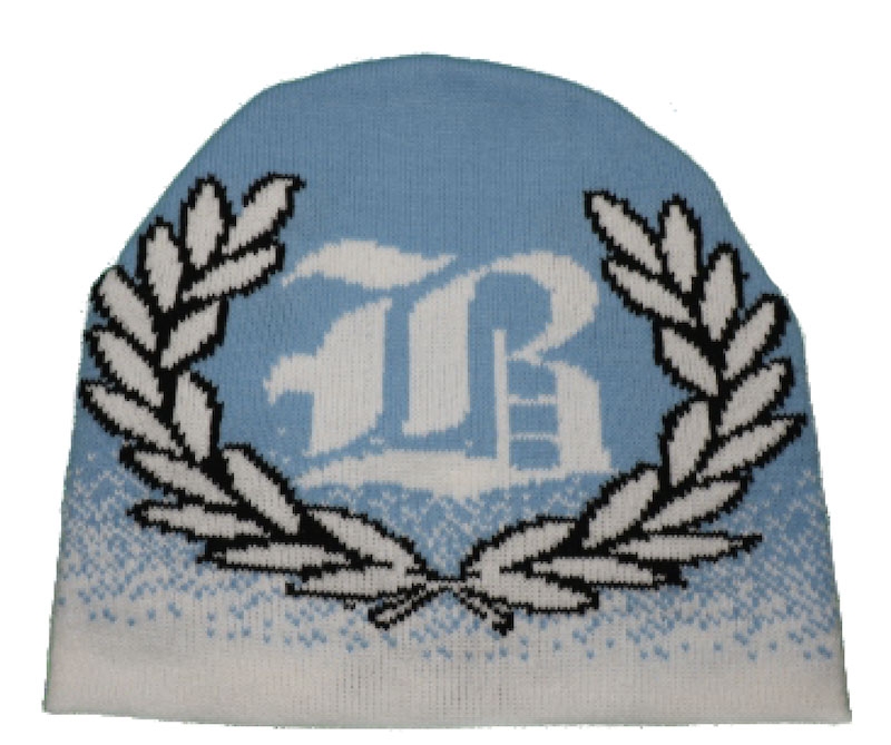 Bonnet tricoté personnalisable - bleu ciel à plat