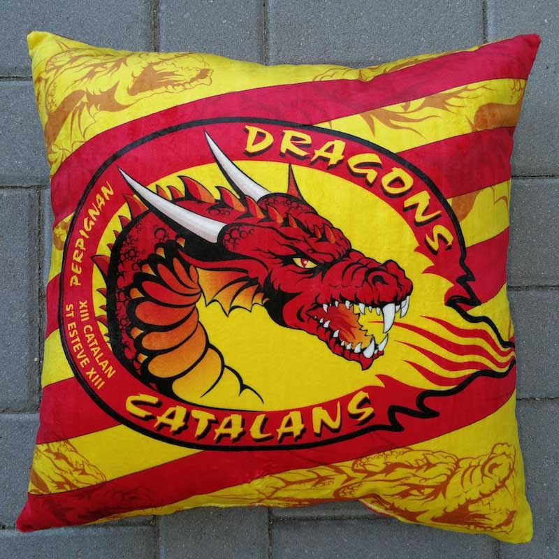 Coussins standard publicitaire - personnalisé rouge et jaune