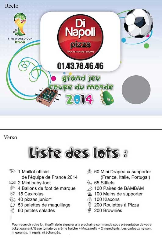 Tickets/cartes à gratter publicitaire - Di Napoli