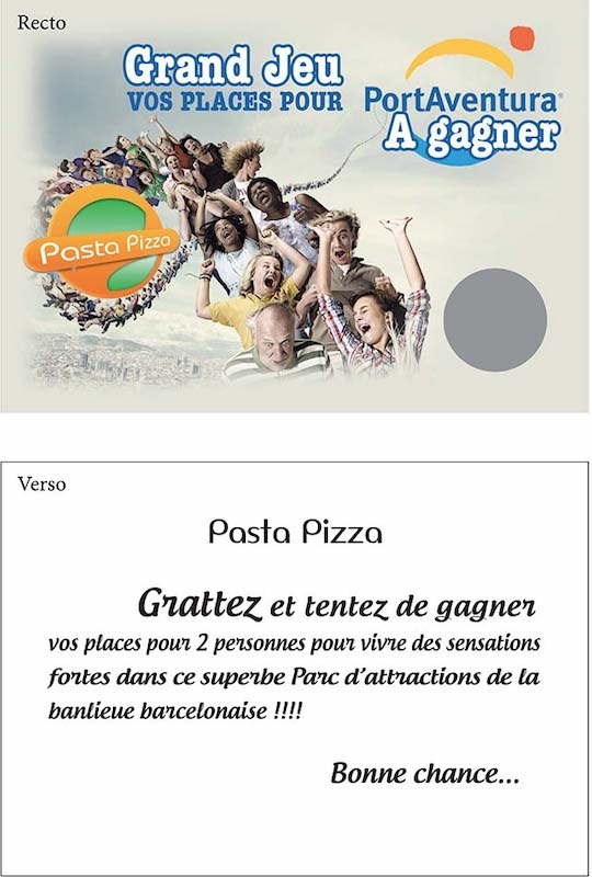 Tickets/cartes à gratter publicitaire - PASTA PIZZA
