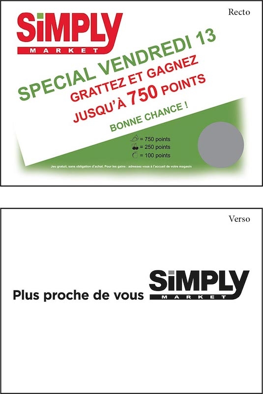 Tickets/cartes à gratter publicitaire - SIMPLY