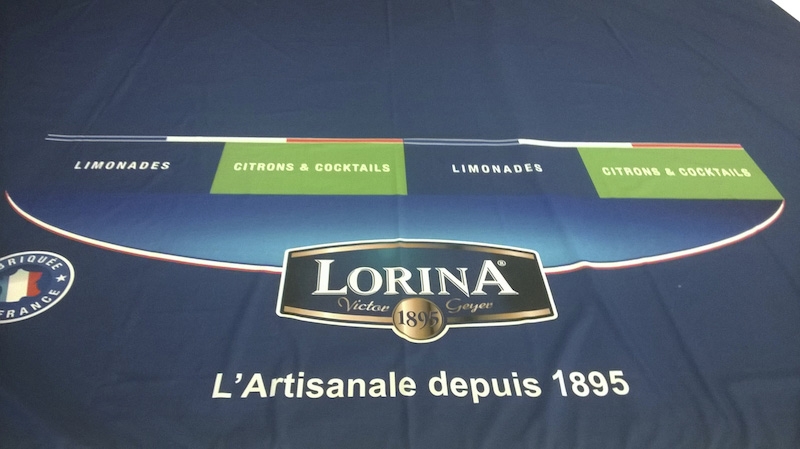 Nappe en Tissus publicitaire Logo LORINA