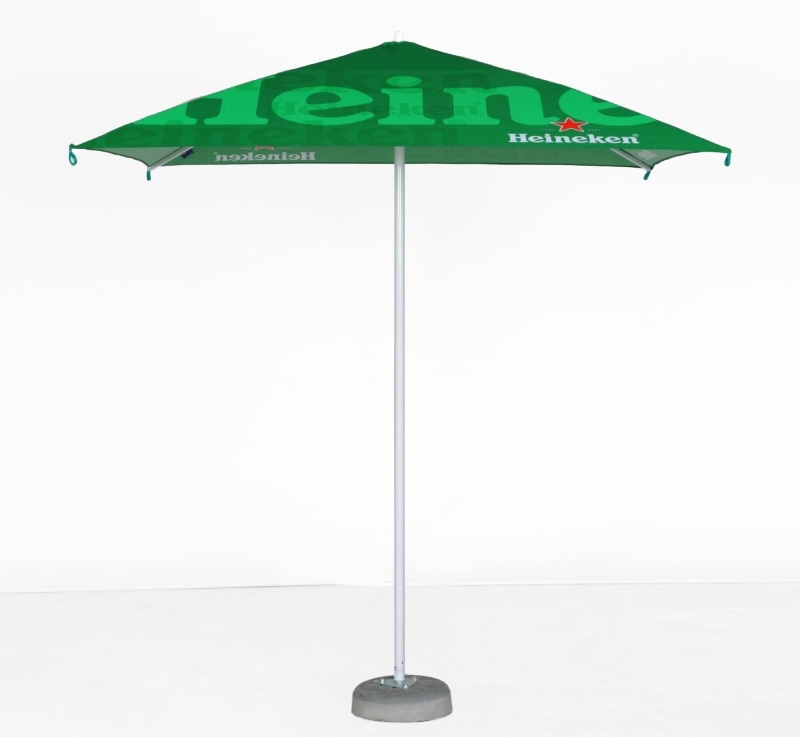 Parasol carré  pubicitaire : 2,50 mètres - personnalisation logo