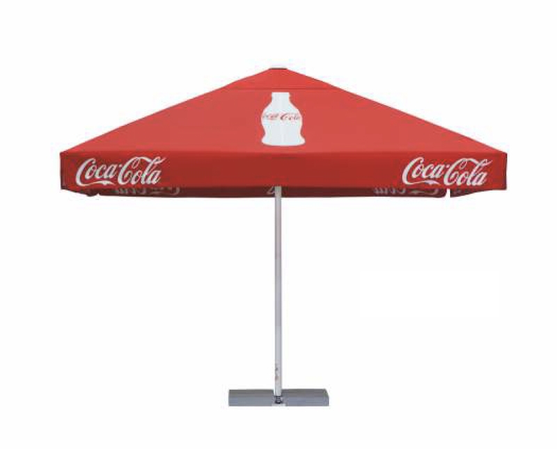Parasol carré et rouge publicitaire - 4 mètres