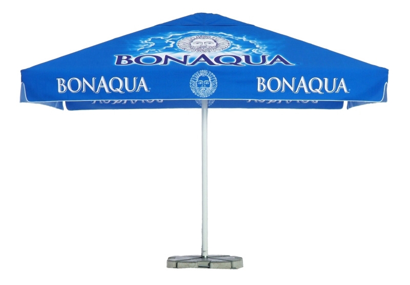 Parasol carré et bleu publicitaire - 4 mètres