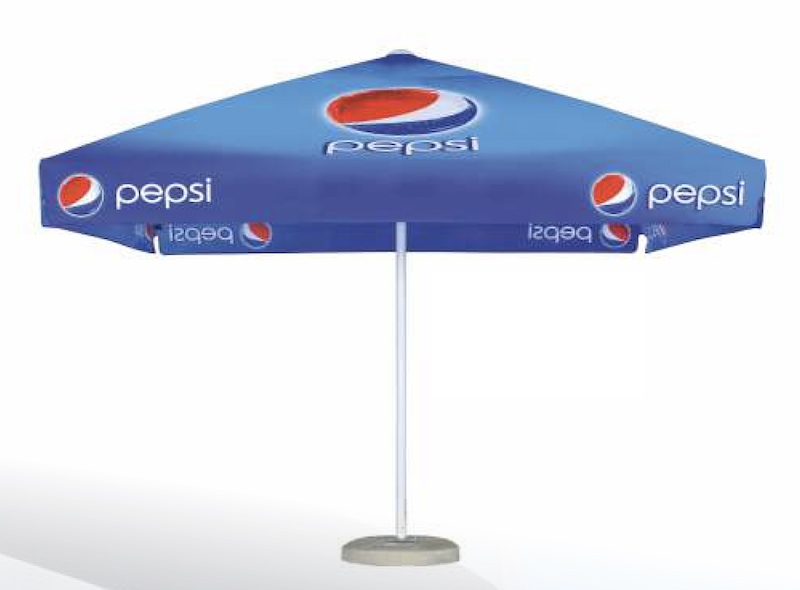 Parasol carré publicitaire personnalisation logo Pepsi - 3 mètres