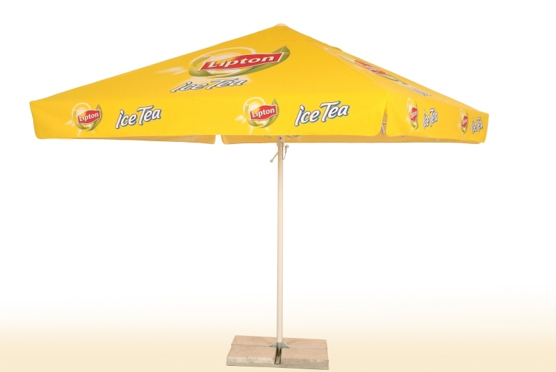 Parasol carré publicitaire personnalisation logo Lipton- 3 mètres