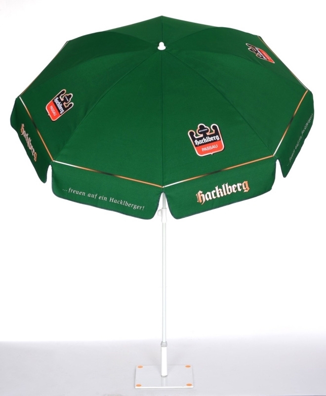 Parasol rond publicitaire marquage vert 1,80 mètres
