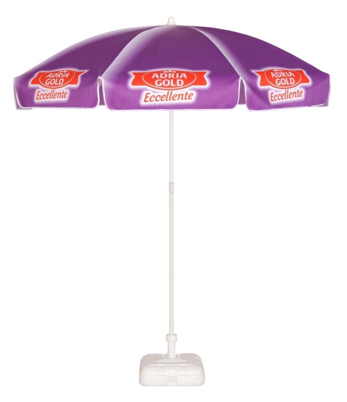 Parasol rond publicitaire - personnalisation violette 2 mètres