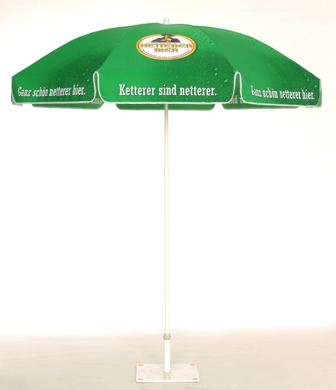 Parasol rond publicitaire 2 mètres - marquage vert