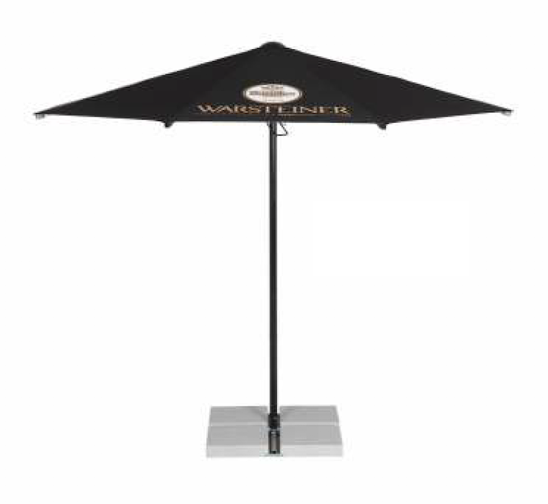 Parasol rond publicitaire marquage noir - 3 mètres