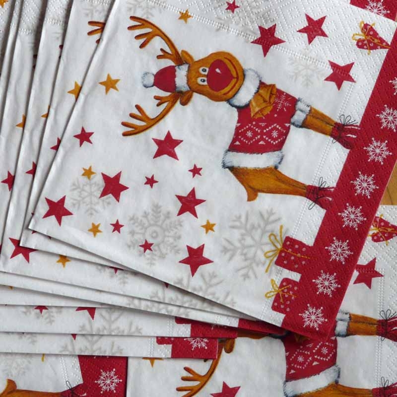 Serviettes en papier publicitaire personnalisation pour noel