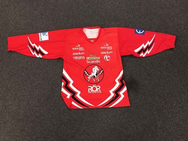 Vêtements de sport personnalisé - T-shirt long HOCKEY rouge