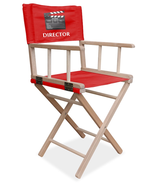 Chaise de directeur publicitaire marquage sur tissus rouge