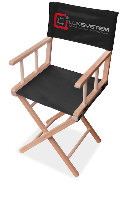 Chaise de directeur publicitaire marquage sur tissus noir