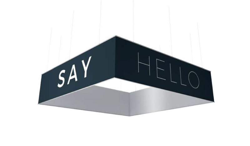 Enseignes suspendues - Système Strong double - Say hello