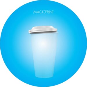 Couvercle plastique noir pour gobelet carton publicitaire