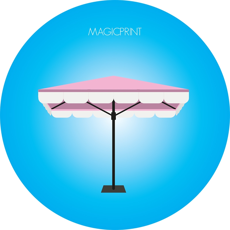 Parasol carré publicitaire : 1,35 mètres
