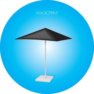 Parasol carré pubicitaire vert : 2,50 mètres