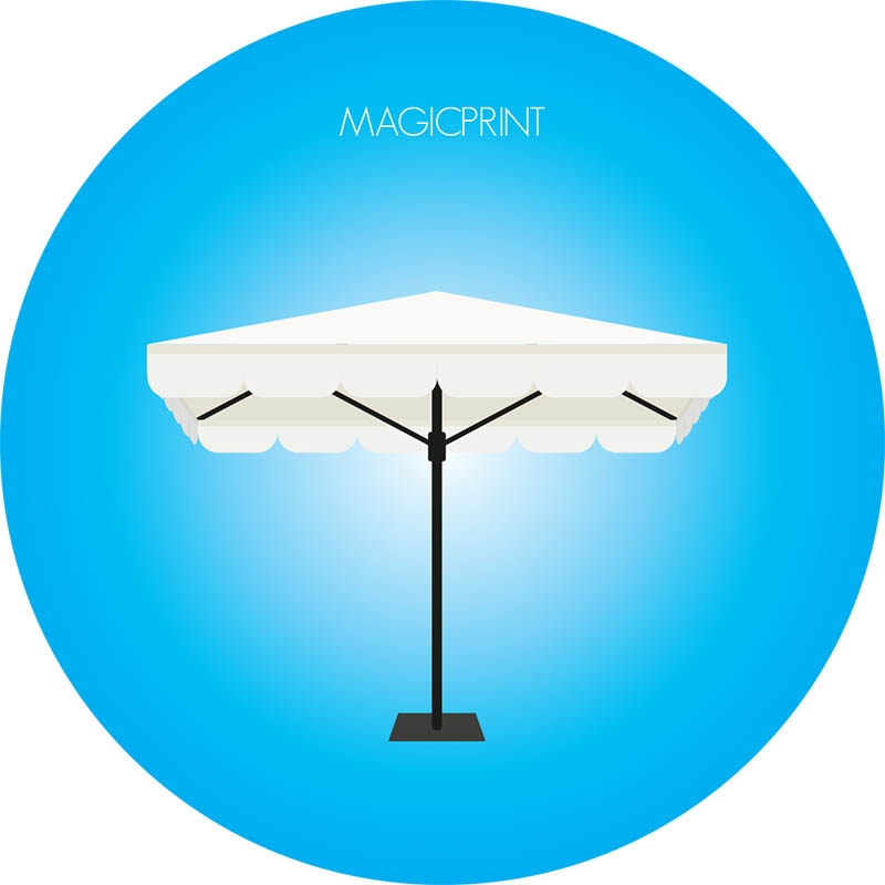 Parasol carré publicitaire personnalisation logo Lipton- 3 mètres