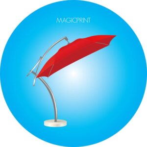 Parasol déporté publicitiare carré 3 mètres