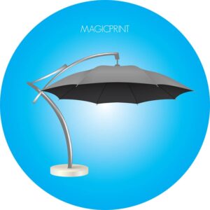 Parasol déporté publicitaire rond 3,5 mètres