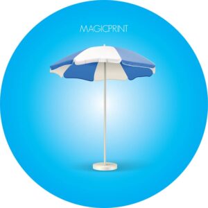 Parasol rond publicitaire marquage noir - 3 mètres