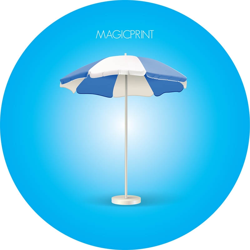 Parasol rond publicitaire marquage noir - 3 mètres