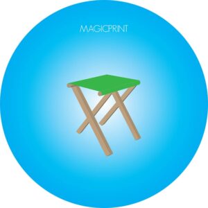Tabouret publicitaire - marquage logo sur fond blanc