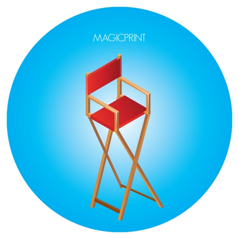 Chaise haute de directeur publicitaire - marquage quadrichromie
