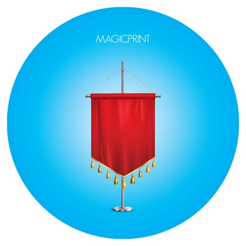 Fanions publicitaire - franges doré